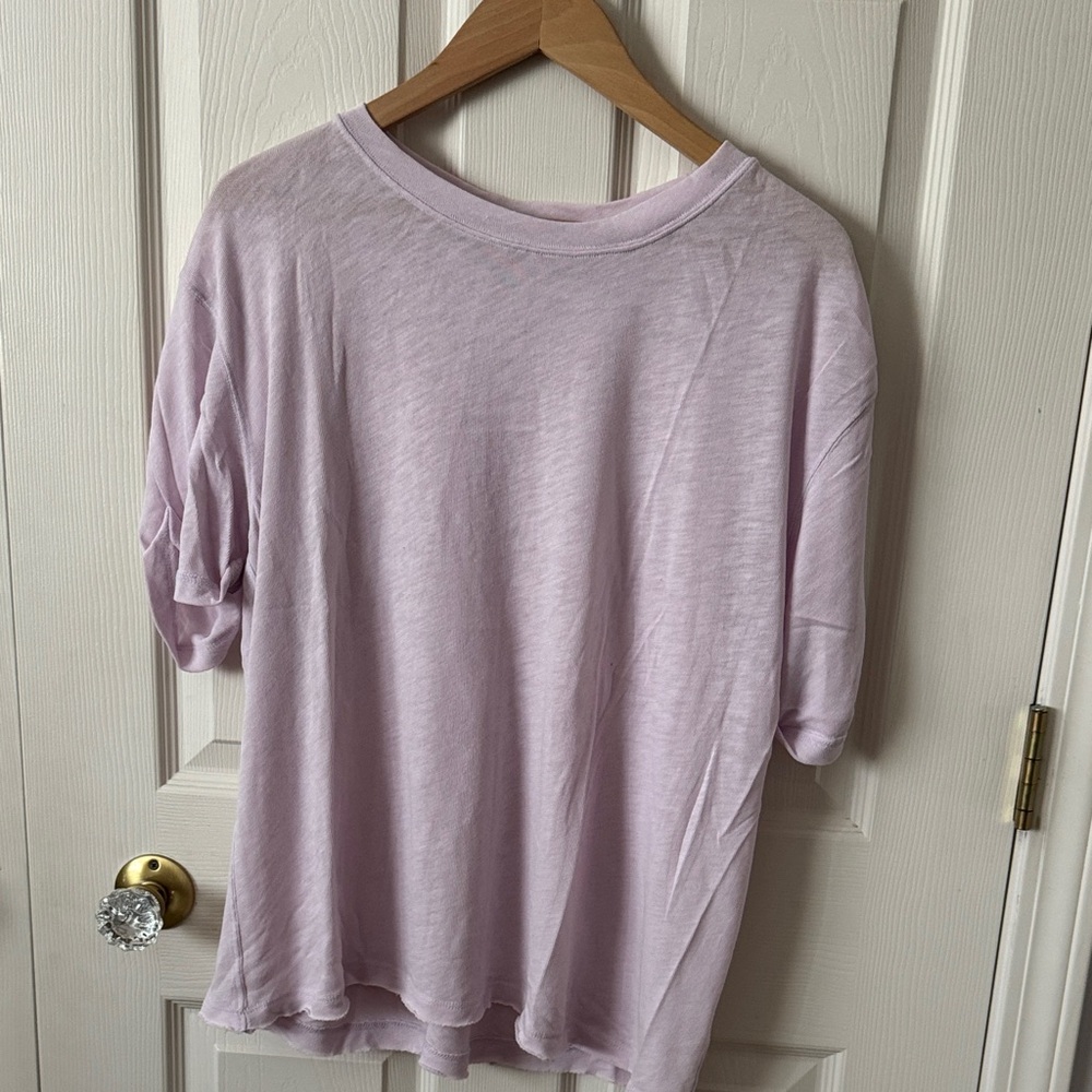 We The Free Light Purple Short Sleeve Sweaterknit Tee